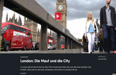 Mark featured at the Crystal in the ZDF / 3Sat programme on congestion charging and the Low Emission Zone in London